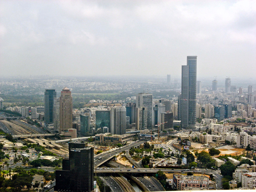 Ramat Gan Diamond Exchange District and surrounding city skyline